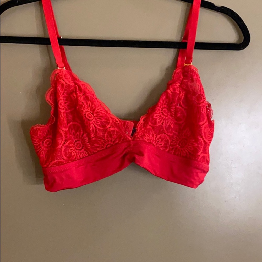 AERIE | lace detail red bralette